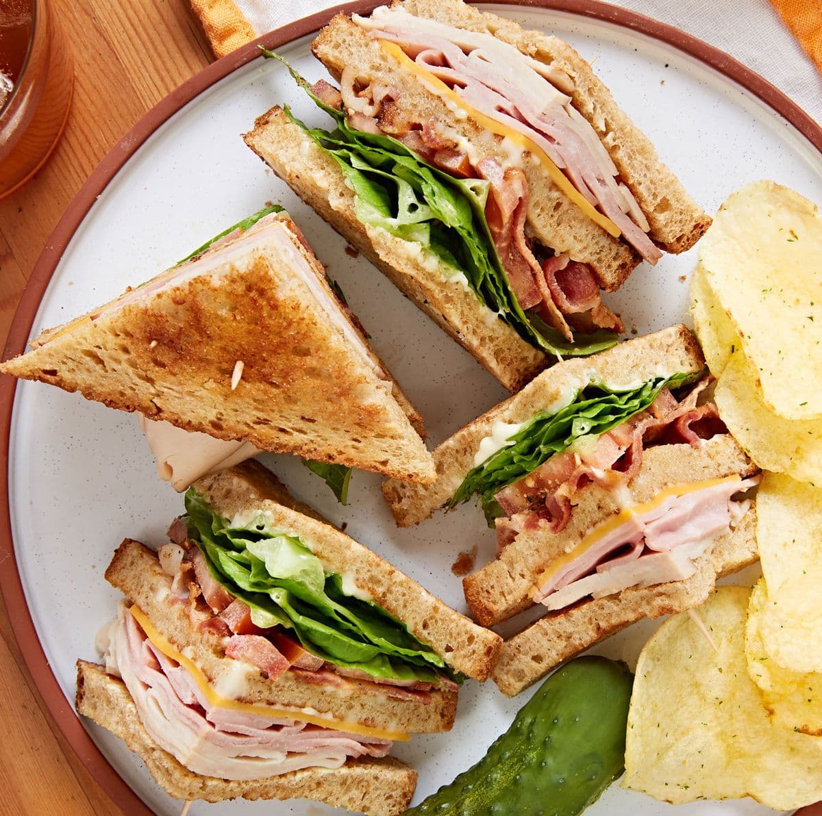 Traditional club sandwich